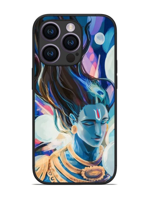 Bhagwan Sri Krishna Glossy Metal Phone Cover for Apple Iphone 14 Pro Zapvi