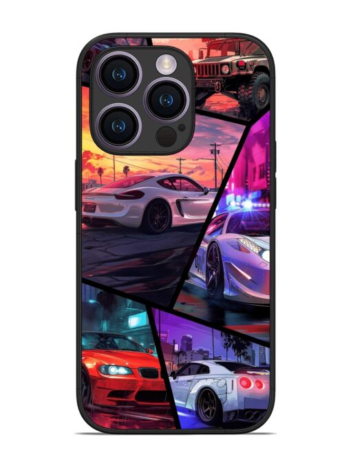 Ride In Pixels Glossy Metal Phone Cover for Apple Iphone 14 Pro Zapvi