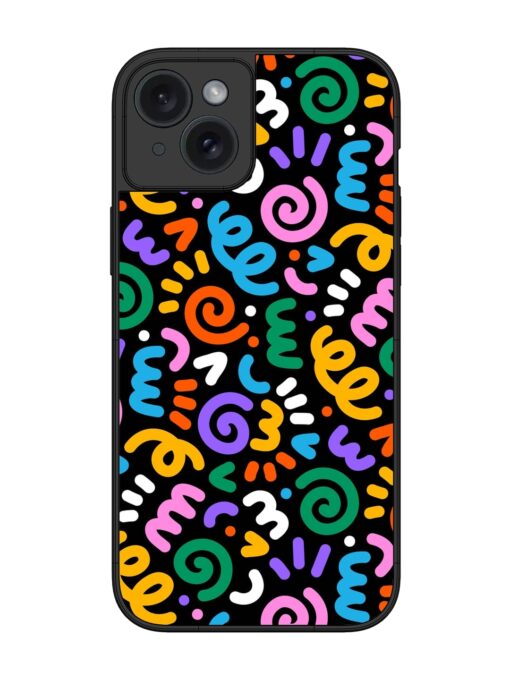 Colorful Seamless Vector Glossy Metal Phone Cover for Apple Iphone 15 Plus Zapvi