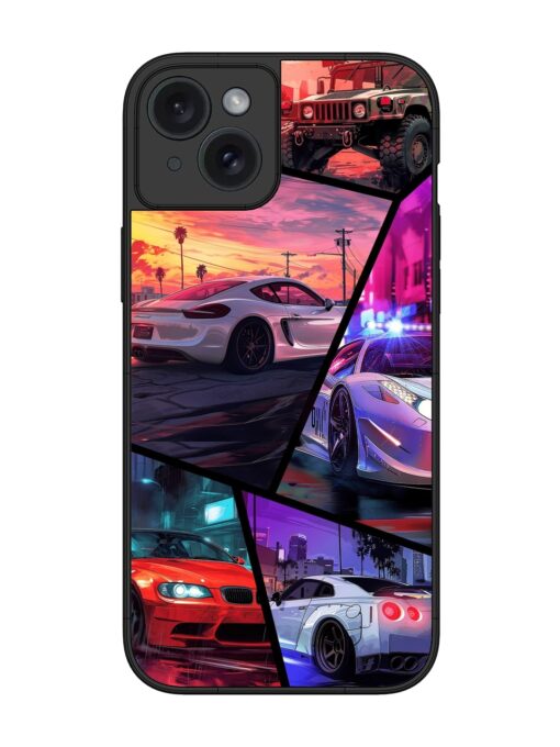 Ride In Pixels Glossy Metal Phone Cover for Apple Iphone 15 Plus Zapvi