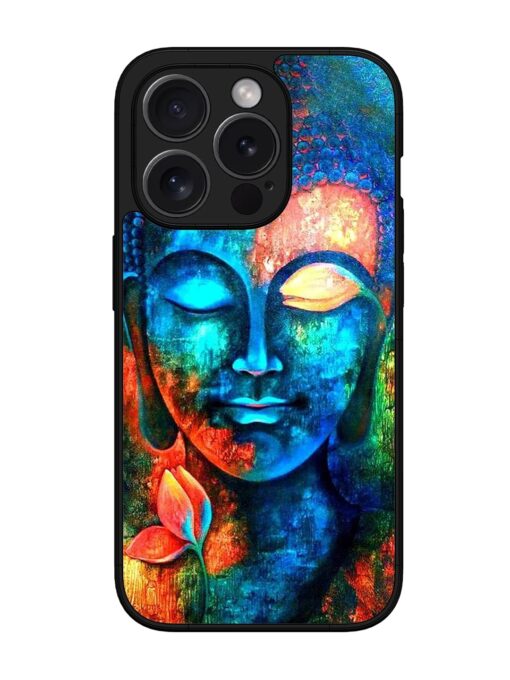 Buddha Painting Glossy Metal Phone Cover for Apple Iphone 15 Pro Zapvi