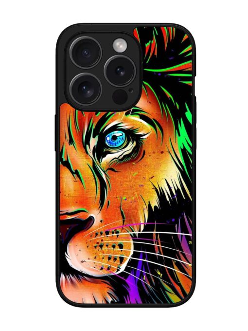 Colorful Lion Design Glossy Metal TPU Phone Cover for Apple Iphone 15 Pro Zapvi