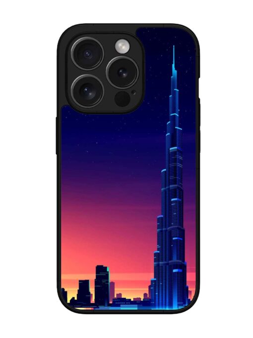 Burj Khalifa Abstract Glossy Metal Phone Cover for Apple Iphone 15 Pro Zapvi