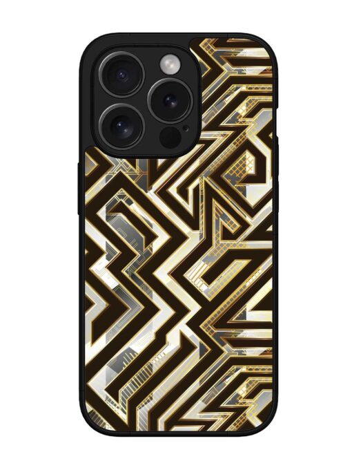 Technology Geometric Seamless Glossy Metal Phone Cover for Apple Iphone 15 Pro Zapvi