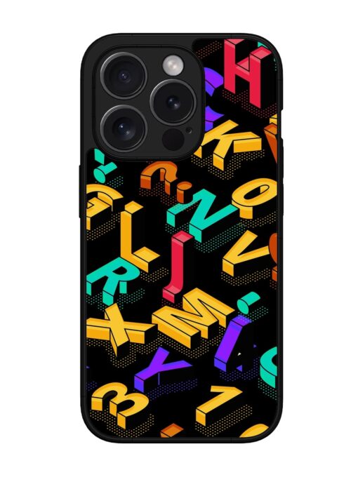 Seamless Pattern With Letters Glossy Metal Phone Cover for Apple Iphone 15 Pro Zapvi