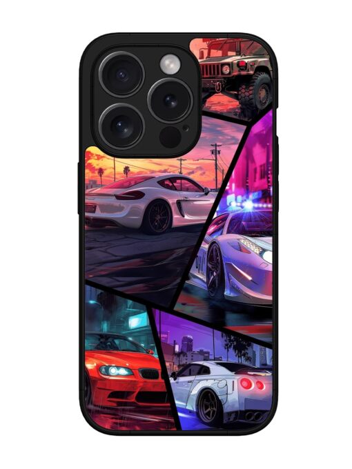 Ride In Pixels Glossy Metal Phone Cover for Apple Iphone 15 Pro Zapvi