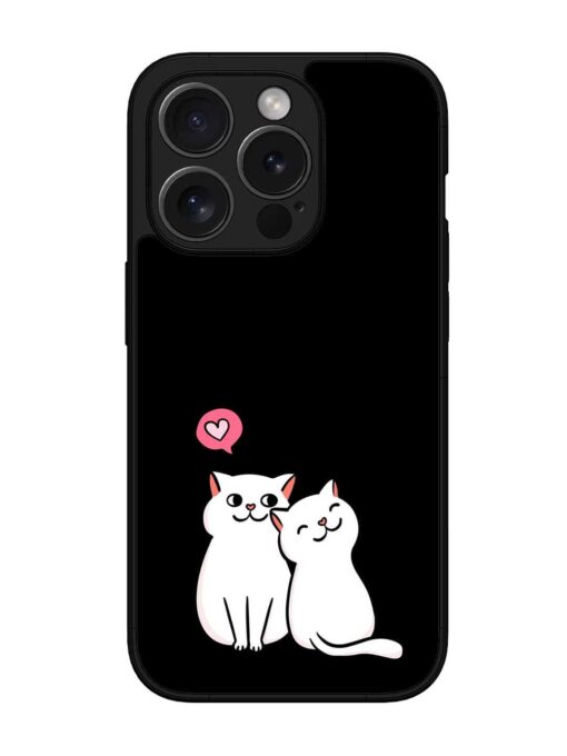 Cat Love Glossy Metal Phone Cover for Apple Iphone 15 Pro Max Zapvi