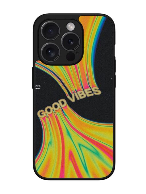 Good Vibes Glossy Metal Phone Cover for Apple Iphone 15 Pro Max Zapvi