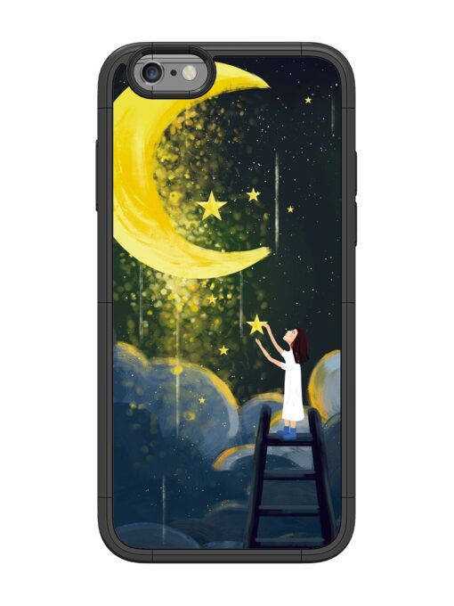 Moonlight Healing Night Illustration Glossy Metal TPU Phone Cover for Apple Iphone 6 Zapvi