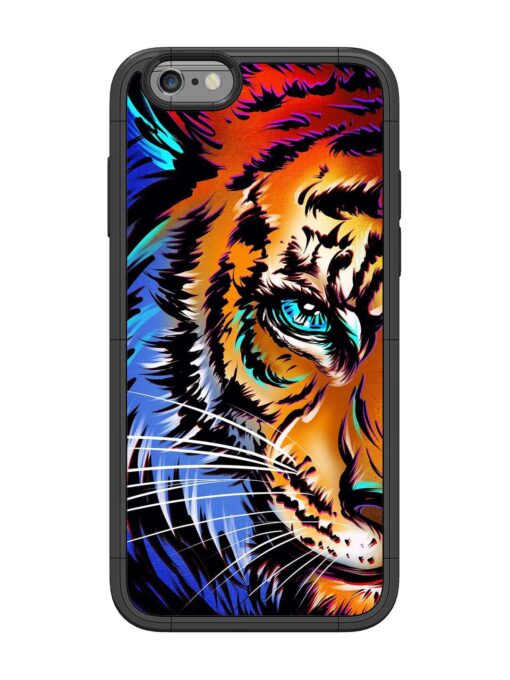 Colorful Lion Art Glossy Metal Phone Cover for Apple Iphone 6 Zapvi