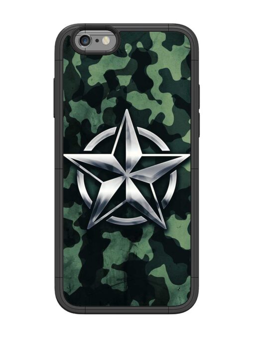 Indian Army Star Design Glossy Metal Phone Cover for Apple Iphone 6 Zapvi