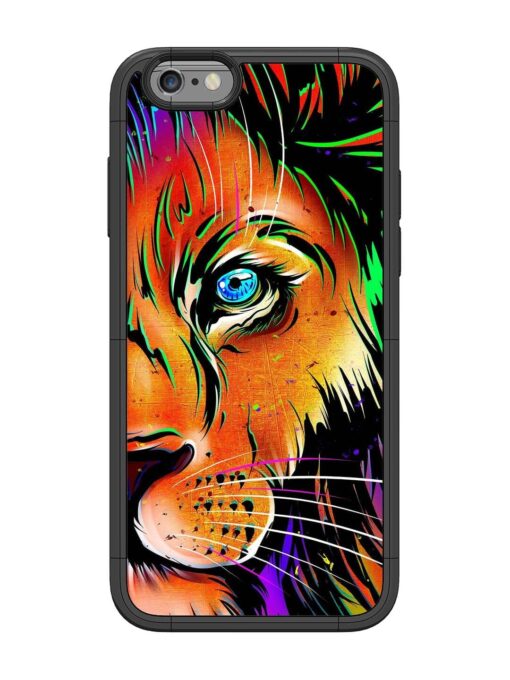 Colorful Lion Design Glossy Metal TPU Phone Cover for Apple Iphone 6 Zapvi