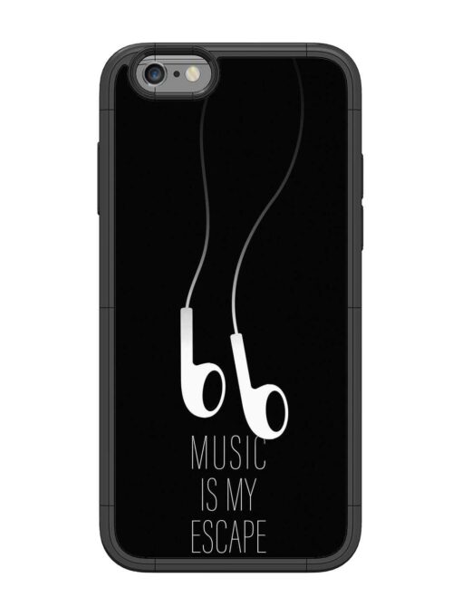 Music Is My Escape Glossy Metal Phone Cover for Apple Iphone 6 Zapvi