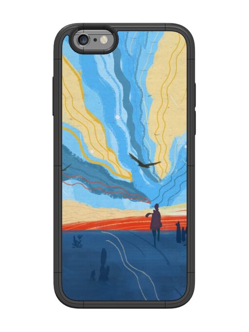 Minimal Abstract Landscape Glossy Metal Phone Cover for Apple Iphone 6 Zapvi