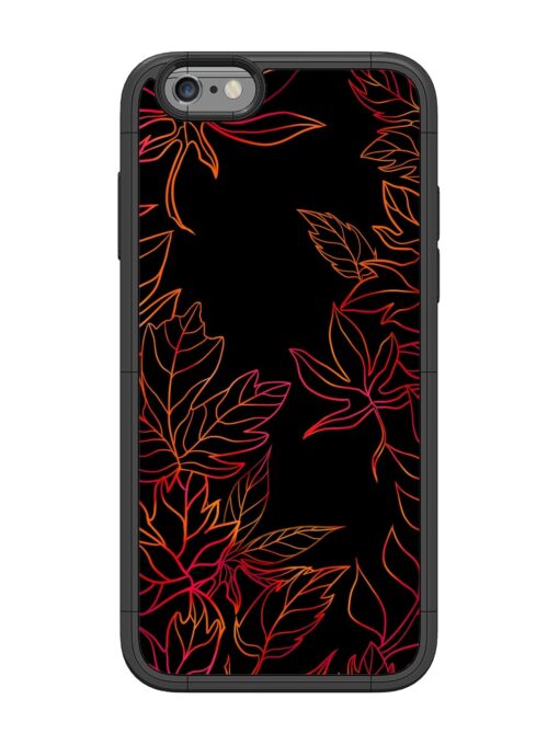 Red Floral Pattern Glossy Metal Phone Cover for Apple Iphone 6 Zapvi