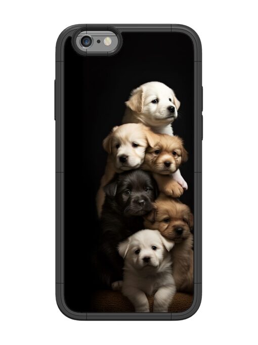 Cute Baby Dogs Glossy Metal Phone Cover for Apple Iphone 6 Zapvi