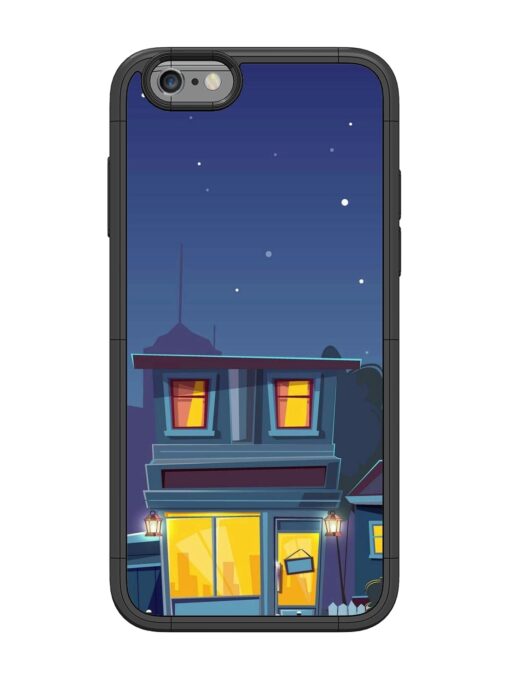 Vector Night House Glossy Metal Phone Cover for Apple Iphone 6 Zapvi