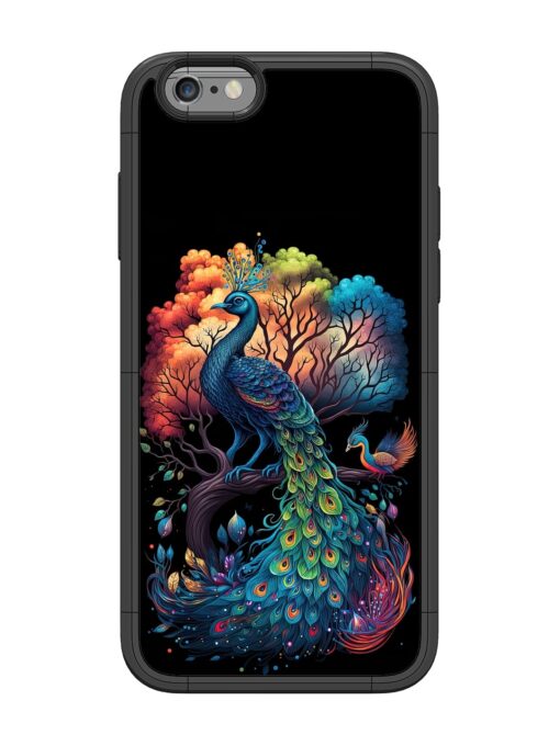 Peacock Tree Art Glossy Metal Phone Cover for Apple Iphone 6 Zapvi