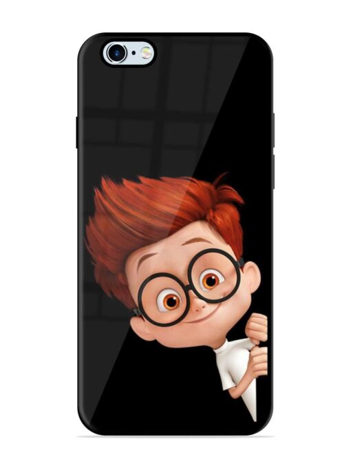 Smart Boy Cartoon Glossy Metal Phone Cover for Apple Iphone 6 Plus Zapvi