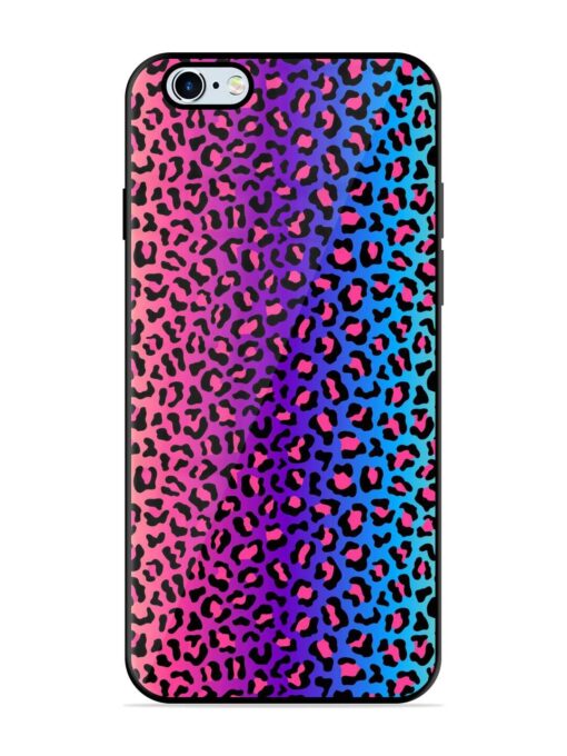 Colorful Leopard Seamless Glossy Metal Phone Cover for Apple Iphone 6 Plus Zapvi