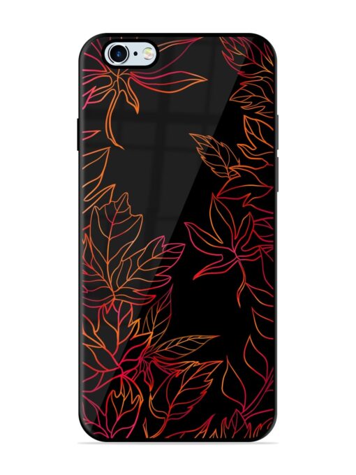 Red Floral Pattern Glossy Metal Phone Cover for Apple Iphone 6 Plus Zapvi