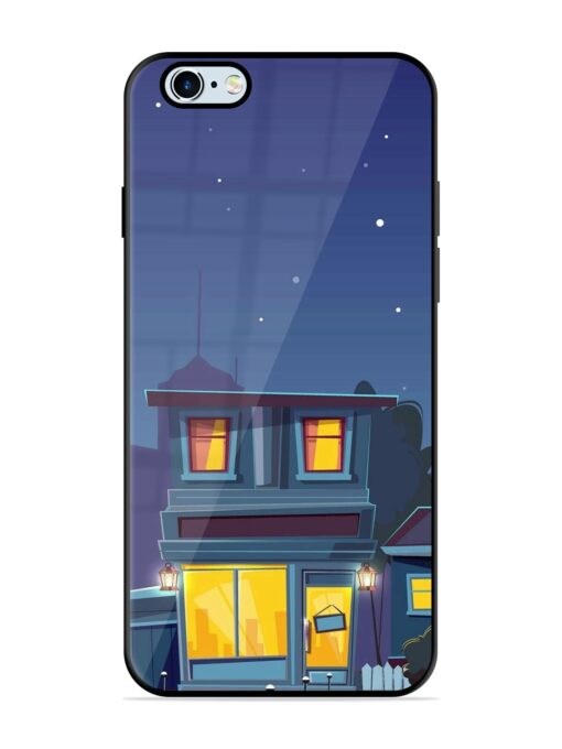 Vector Night House Glossy Metal Phone Cover for Apple Iphone 6 Plus Zapvi