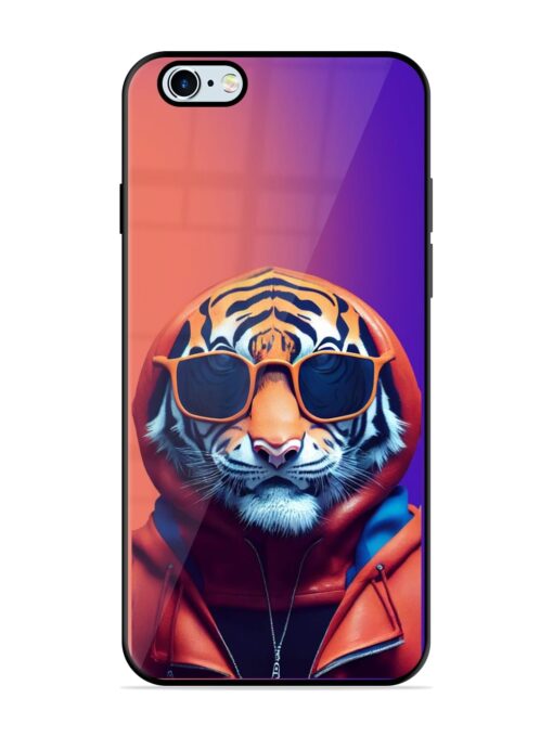 Tiger Animation Glossy Metal Phone Cover for Apple Iphone 6 Plus Zapvi