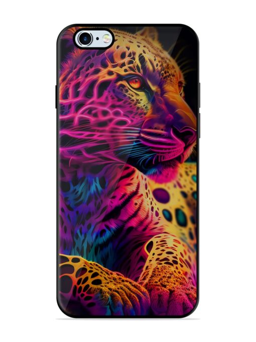 Leopard Art Glossy Metal Phone Cover for Apple Iphone 6 Plus Zapvi