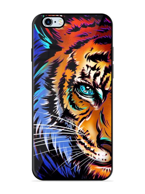 Colorful Lion Art Glossy Metal Phone Cover for Apple Iphone 6S Zapvi