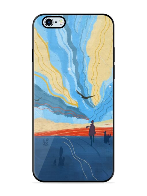 Minimal Abstract Landscape Glossy Metal Phone Cover for Apple Iphone 6S Zapvi