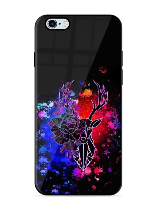 Floral Deer Art Glossy Metal Phone Cover for Apple Iphone 6S Zapvi