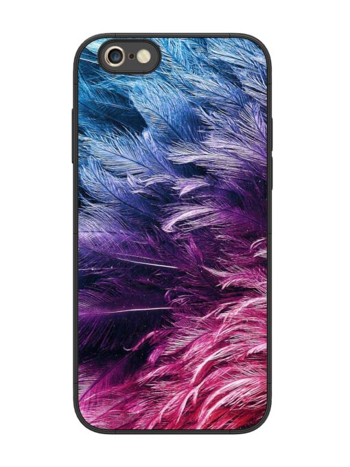 Light Grey Feather Background Glossy Metal Phone Cover for Apple Iphone 6S Plus Zapvi