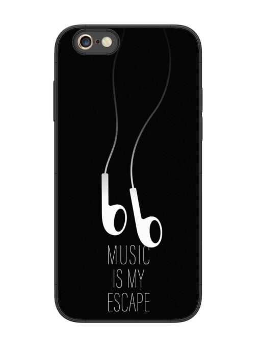 Music Is My Escape Glossy Metal Phone Cover for Apple Iphone 6S Plus Zapvi