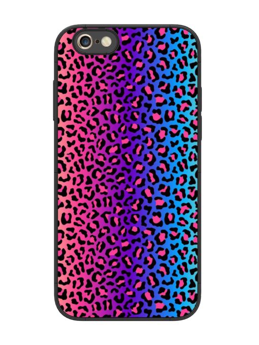 Colorful Leopard Seamless Glossy Metal Phone Cover for Apple Iphone 6S Plus Zapvi