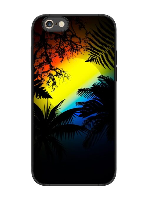 Colorful Sunset With Palm Trees Glossy Metal Phone Cover for Apple Iphone 6S Plus Zapvi