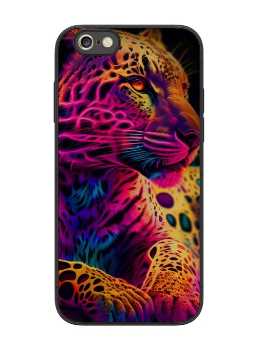 Leopard Art Glossy Metal Phone Cover for Apple Iphone 6S Plus Zapvi