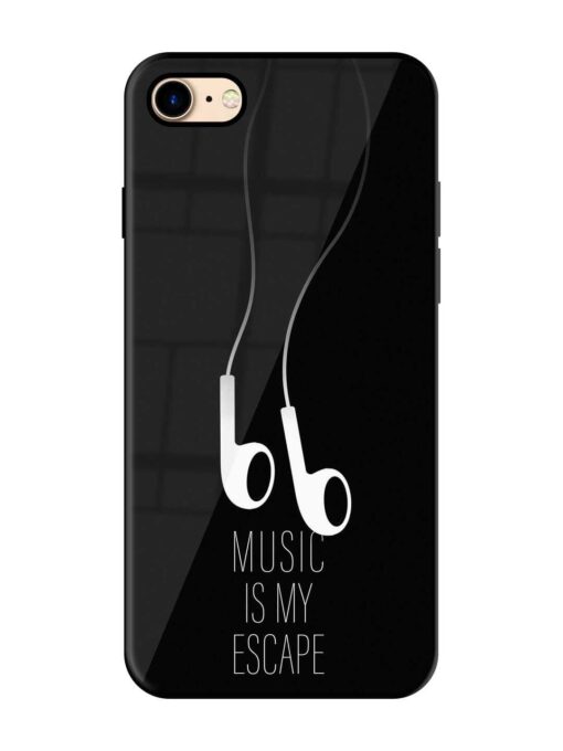 Music Is My Escape Glossy Metal Phone Cover for Apple Iphone 7 Zapvi