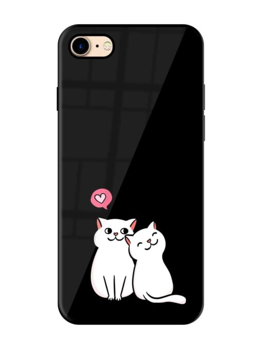 Cat Love Glossy Metal Phone Cover for Apple Iphone 7 Zapvi