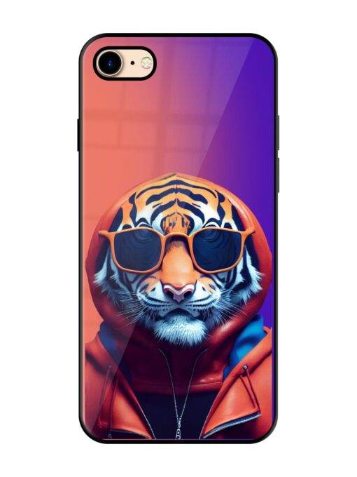 Tiger Animation Glossy Metal Phone Cover for Apple Iphone 7 Zapvi