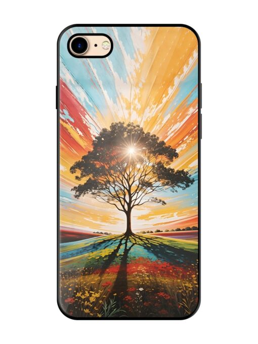 Abstract Tree Colorful Art Glossy Metal Phone Cover for Apple Iphone 7 Zapvi