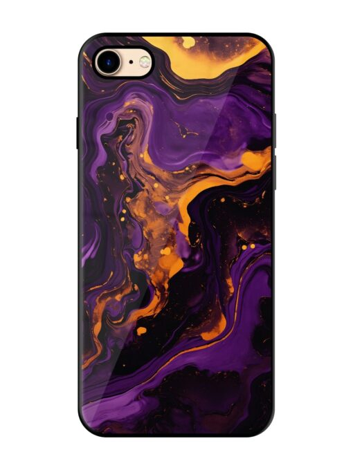 Painting Of A Purple Glossy Metal Phone Cover for Apple Iphone 7 Zapvi