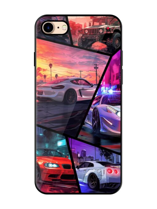 Ride In Pixels Glossy Metal Phone Cover for Apple Iphone 7 Zapvi