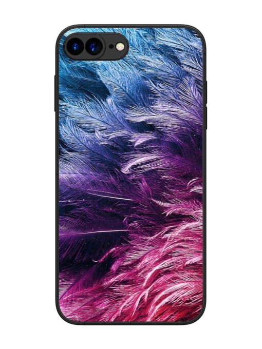 Light Grey Feather Background Glossy Metal Phone Cover for Apple Iphone 7 Plus Zapvi