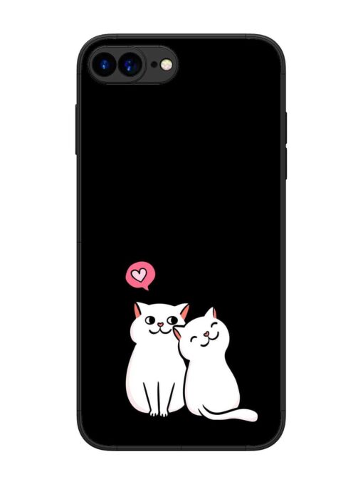 Cat Love Glossy Metal Phone Cover for Apple Iphone 7 Plus Zapvi