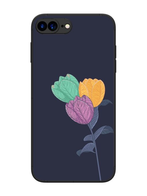 Flower Vector Glossy Metal Phone Cover for Apple Iphone 7 Plus Zapvi