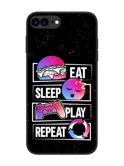 Eat Sleep Play Repeat Glossy Metal Phone Cover for Apple Iphone 7 Plus Zapvi