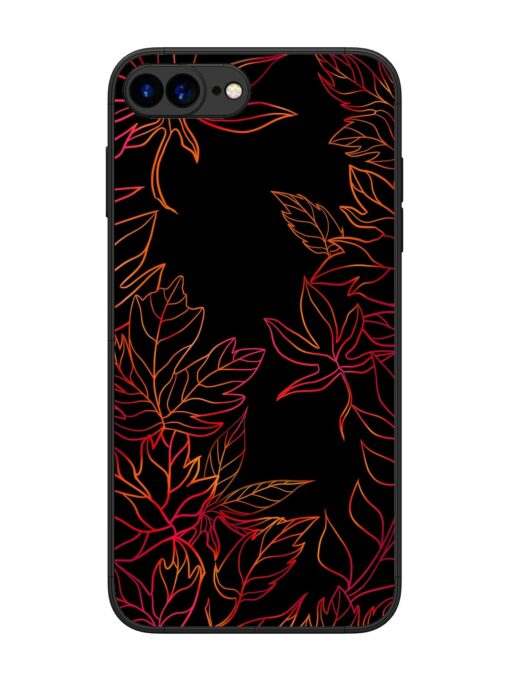 Red Floral Pattern Glossy Metal Phone Cover for Apple Iphone 7 Plus Zapvi