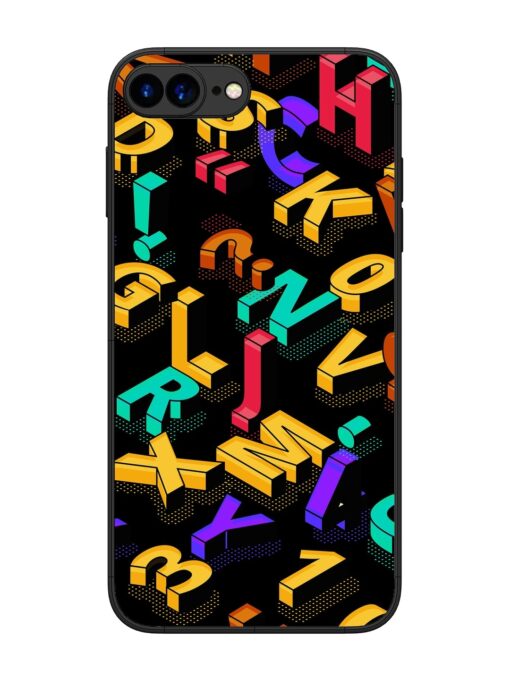 Seamless Pattern With Letters Glossy Metal Phone Cover for Apple Iphone 7 Plus Zapvi