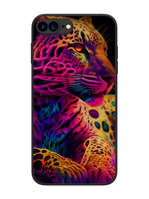 Leopard Art Glossy Metal Phone Cover for Apple Iphone 7 Plus Zapvi