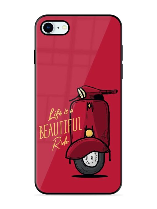 Life Is Beautiful Rides Glossy Metal Phone Cover for Apple Iphone 8 Zapvi